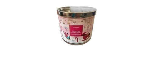 Vela Aromática de 3 Mechas Bath & Body Works White Barn con Aceites Esenciales - 14.5 oz - Aromas de Navidad e Invierno 2021 (Menta Torcida) - imagen 2