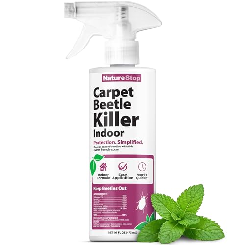 Spray NatureStop para eliminar escarabajos de la alfombra, tratamiento rápido para escarabajos y larvas, 16 oz (475 mL) - imagen 1