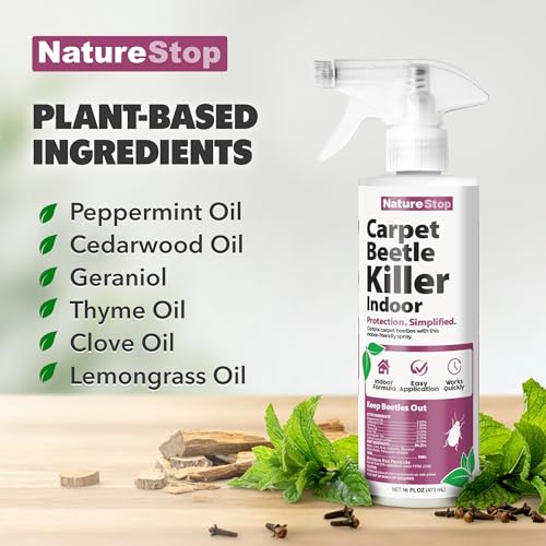 Spray NatureStop para eliminar escarabajos de la alfombra, tratamiento rápido para escarabajos y larvas, 16 oz (475 mL) - imagen 6