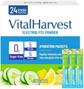 VitalHarvest 24 Paquetes de Polvo de Electrolitos Sin Azúcar, 7 Sabores, Hidratación Líquida, Mezcla para Bebida Diaria, Bajo en Sodio, Limón Pepino - imagen 1