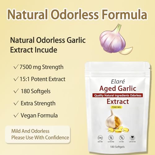 Extracto de Ajo Aged SAPURAIS Elare - No GMO, Sin Gluten | 180 Cápsulas Blandas - imagen 3