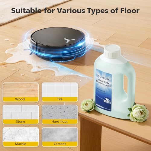 Solución de Limpieza de Piso VILLAPOOL Compatible con Aspiradoras y Fregadoras Ecovacs DEEBOT X11 X9 T80 T50, Fórmula Poderosa para Desinfección de - imagen 5