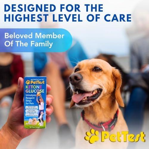 Tiras de Prueba de Orina para Mascotas Advocate Pettest - 50 Tiras de Cetonas y Glucosa para Perros y Gatos, Monitoreo y Prevención de UTI - imagen 5