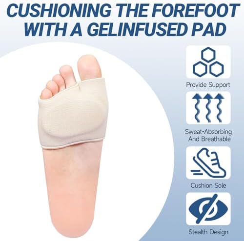 Plantillas Metatarsales con Almohadilla de Gel, Pads para Alivio del Dolor en el Metatarso, Soporte para Neuroma de Morton y Metatarsalgia - imagen 3