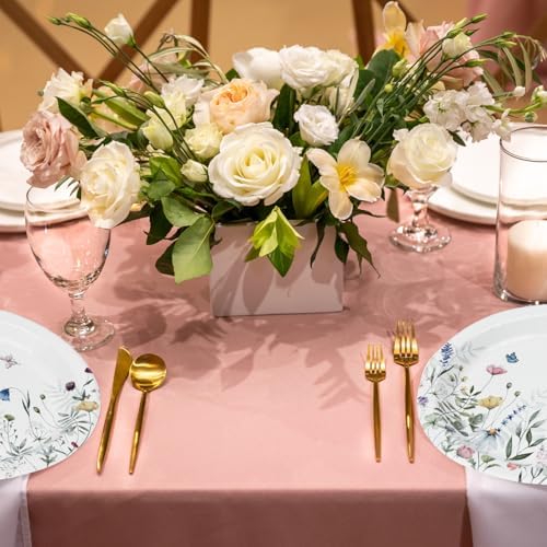 Platos de Papel Ovalados GFInYHM 50 Piezas, 10 x 12.5 Desechables Resistentes para Bodas, Bautizos y Fiestas de Pascua - imagen 8