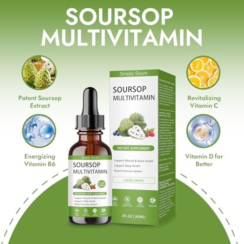 Extracto de Graviola Simply Sours Orgánico - 5000mg de Hoja y Fruta, Suplemento Líquido Sin Azúcar y Sin Gluten, 2 fl oz (60 Porciones) - imagen 3