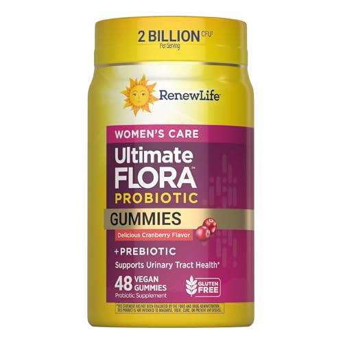 Gomitas Prebióticas y Probióticas Renew Life Women's Care de Cereza, Salud Digestiva, Urinaria e Inmunológica, 2 Mil Millones CFU, 48 Unidades, Sin - imagen 1