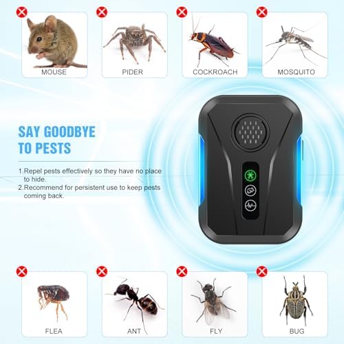Repelente Ultrasónico de Plagas 2026 - Control de Insectos, Roedores y Mosquitos, 3 Modos, 6 Piezas, Negro, Ideal para Casa y Oficina - imagen 2