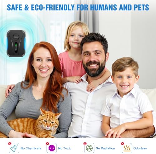 Repelente Ultrasónico de Plagas 2026 - Control de Insectos, Roedores y Mosquitos, 3 Modos, 6 Piezas, Negro, Ideal para Casa y Oficina - imagen 5