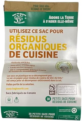 Bolsa para Compostaje Bag to Earth - Bolsa de Desechos de Cocina - Resistente a Fugas - Forro de Celulosa 100% - Tamaño Pequeño - 30 Bolsas - imagen 2