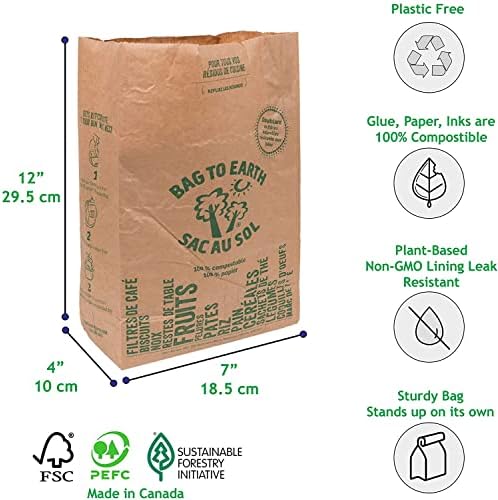 Bolsa para Compostaje Bag to Earth - Bolsa de Desechos de Cocina - Resistente a Fugas - Forro de Celulosa 100% - Tamaño Pequeño - 30 Bolsas - imagen 5