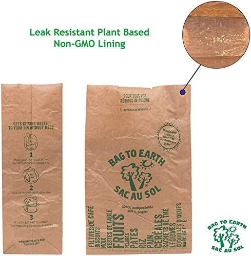 Bolsa para Compostaje Bag to Earth - Bolsa de Desechos de Cocina - Resistente a Fugas - Forro de Celulosa 100% - Tamaño Pequeño - 30 Bolsas - imagen 6
