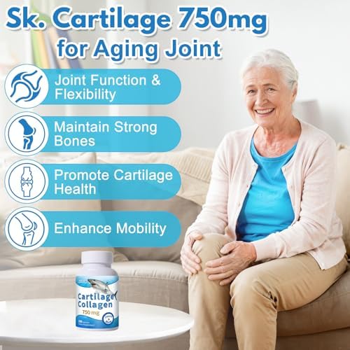 Jkrova Cartílago para Articulaciones y Huesos, 750mg de Cartílago, Glucosamina y Colágeno, 100 Cápsulas para Salud Articular y Densidad Ósea - imagen 2