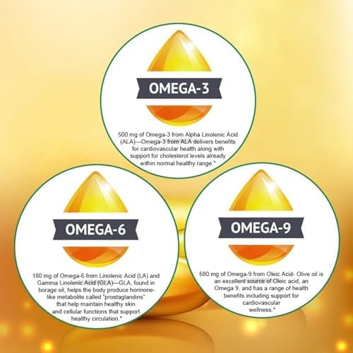 Omega 3-6-9 de Alta Potencia, Suplemento Natural 100% Vegano para la Salud del Corazón y Articulaciones, 120 Softgels, Suministro para 2 Meses - imagen 4