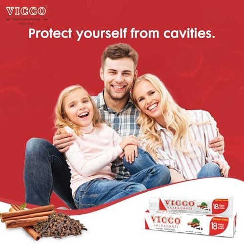 Pasta Dental Herbal Ayurvédica Vicco Vajradanti para Cuidado Bucal y Salud de Encías - 70 Años de Legado Ayurvédico, con 18 Hierbas y Cortes, Sin - imagen 7