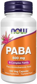 NOW Foods PABA 500mg 100 Cápsulas (Paquete de 2) - imagen 1