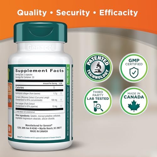 Suplemento Articular Genacol con Cúrcuma y Colágeno Hidrolizado, 90 Cápsulas (Suministro para 30 Días) - imagen 6