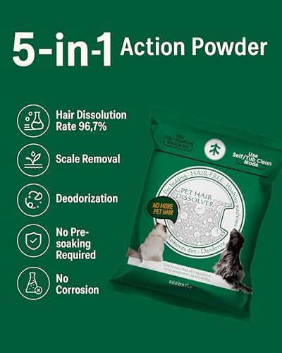 Dissolvente de Pelo de Mascota Seedshub para Lavadora - Removedor de Pelo de Perro y Gato, 96.7% de Disolución, Compatible con Lavadoras HE/Frontal, - imagen 2