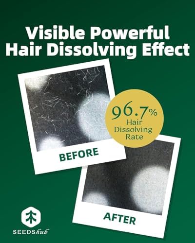 Dissolvente de Pelo de Mascota Seedshub para Lavadora - Removedor de Pelo de Perro y Gato, 96.7% de Disolución, Compatible con Lavadoras HE/Frontal, - imagen 4