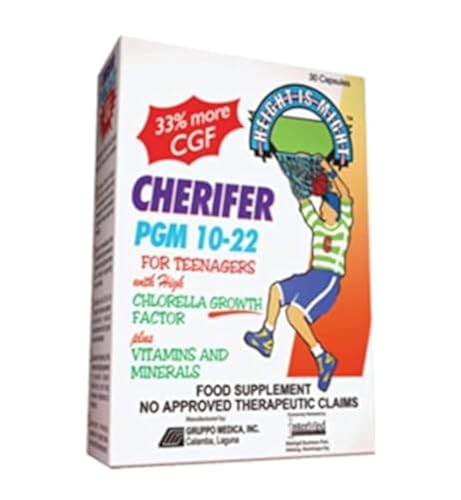 Acelerador de Crecimiento - Cherifer PGM 10-22 con Factor de Crecimiento de Chlorella (CGF), Taurina y Lisina, 30 Cápsulas - imagen 5