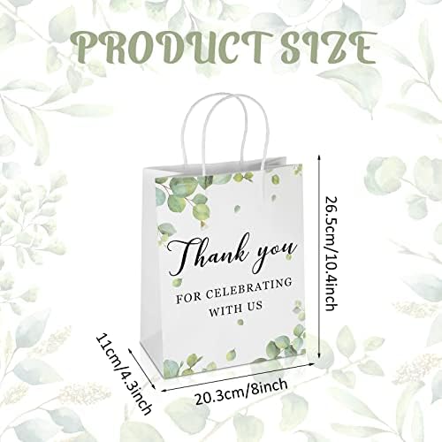 30 Piezas de Bolsas de Bienvenida para Bodas con Asas, Gracias por Celebrar con Nosotros, Bolsas de Regalo para Invitados, 8 x 4 x 10 Pulgadas - imagen 2