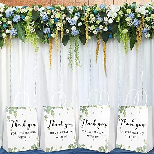 30 Piezas de Bolsas de Bienvenida para Bodas con Asas, Gracias por Celebrar con Nosotros, Bolsas de Regalo para Invitados, 8 x 4 x 10 Pulgadas - imagen 7