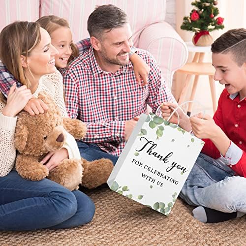 30 Piezas de Bolsas de Bienvenida para Bodas con Asas, Gracias por Celebrar con Nosotros, Bolsas de Regalo para Invitados, 8 x 4 x 10 Pulgadas - imagen 8