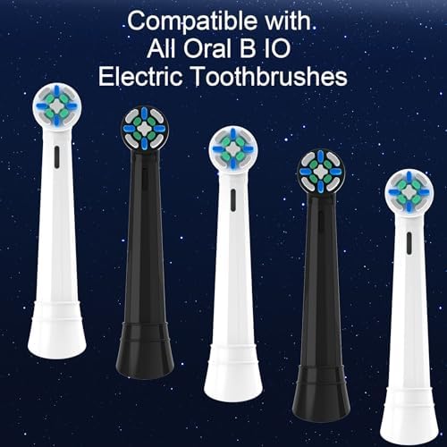 10 Piezas de Cabezales de Repuesto iO Compatibles con Cepillos Eléctricos Oral B iO 2-10, Cabezales de Limpieza Profunda con Cerda Media (Negro) - imagen 2