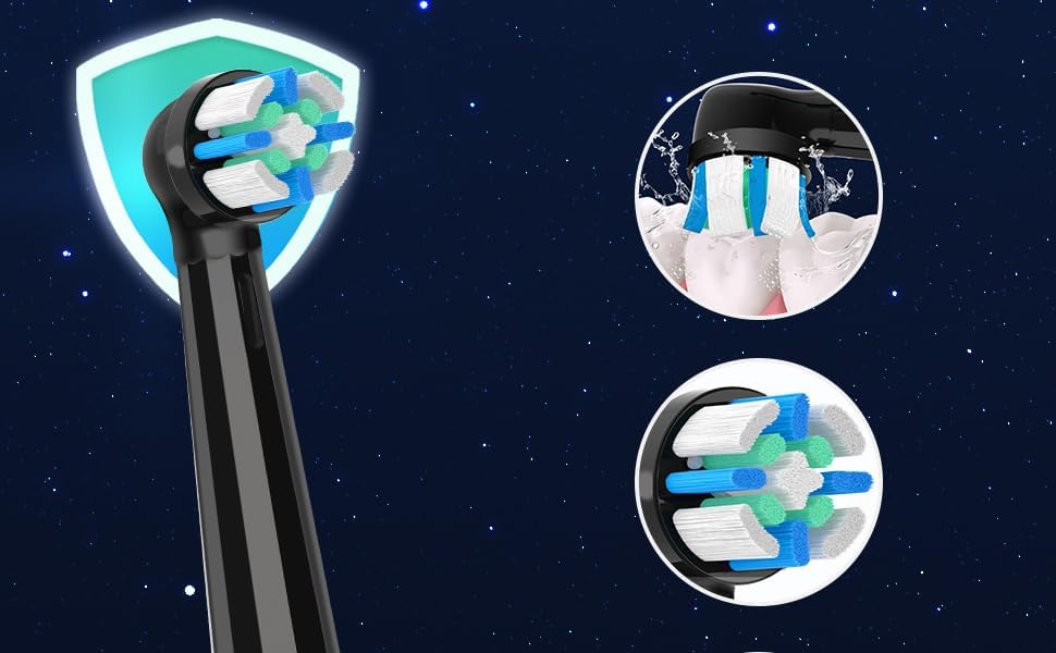 10 Piezas de Cabezales de Repuesto iO Compatibles con Cepillos Eléctricos Oral B iO 2-10, Cabezales de Limpieza Profunda con Cerda Media (Negro) - imagen 6