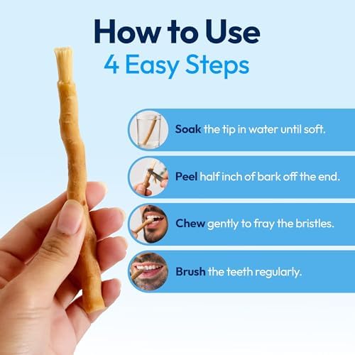 Palitos de Miswak Orgánicos Premium Imako para Limpieza Dental – Paquete de 10 con Estuche de Viaje – Ecológicos, Sin Desechos, Blanqueamiento - imagen 5