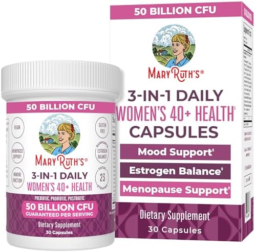 MaryRuth's Probióticos 3 en 1 para Mujeres 40+ | Suplemento para Soporte Hormonal y Menopausia | 50 Mil millones CFU | 30 Cápsulas Sin Alérgenos - imagen 1