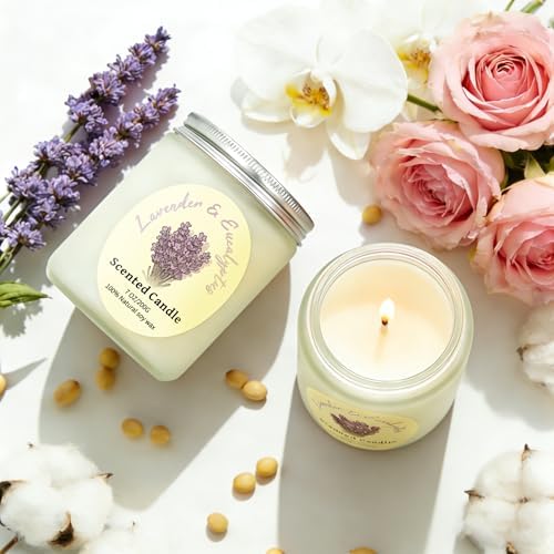 Set de Velas Aromáticas 4 Piezas, Velas de Cera de Soja con Lavanda, Rosa, Coco y Vainilla, 200 Horas de Duración, Regalos para Cumpleaños, Día de - imagen 5