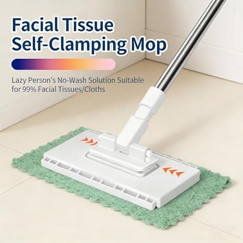 Mini Mopa con 5 Paños Mágicos, Mopa Giratoria 360° para Limpieza Rápida de Pisos Húmedos y Secos, Set Ligero para Todo el Hogar - imagen 2