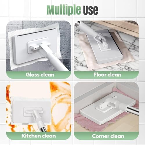 Mini Mopa con 5 Paños Mágicos, Mopa Giratoria 360° para Limpieza Rápida de Pisos Húmedos y Secos, Set Ligero para Todo el Hogar - imagen 3