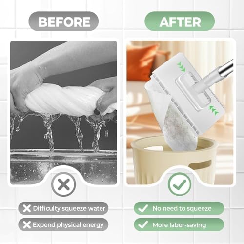 Mini Mopa con 5 Paños Mágicos, Mopa Giratoria 360° para Limpieza Rápida de Pisos Húmedos y Secos, Set Ligero para Todo el Hogar - imagen 4