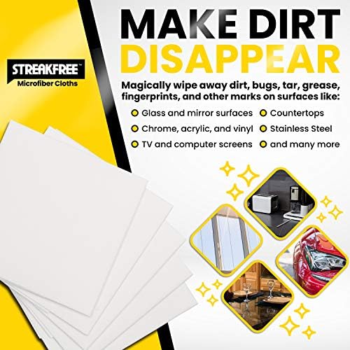 Paquete de 5 Paños de Microfibra para Limpieza de Cristales StreakFree – 16x16, Sin Pelusa, para Ventanas y Espejos – Solo Agua, Sin Químicos, Brillo - imagen 5