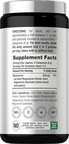 Mezcla Bebible de Magnesio Citrato y Glicinato Horbaach | 325 mg | 16 oz | Sabor Frambuesa-Limón | Vegano, Sin OGM y Sin Gluten - imagen 2