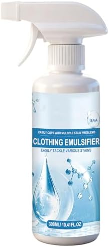 Removedor de manchas emulsionante para ropa, spray pre-tratamiento no iónico de 10 oz (308 ml) para grasa, aceite y alimentos en ropa y zapatos - imagen 1