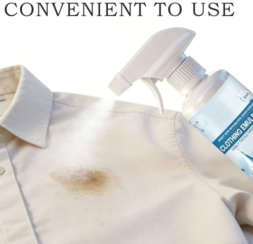 Removedor de manchas emulsionante para ropa, spray pre-tratamiento no iónico de 10 oz (308 ml) para grasa, aceite y alimentos en ropa y zapatos - imagen 4