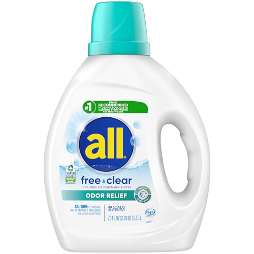 Detergente Líquido para Ropa All, Libre de Fragancia, Alivio de Olores, 73 Onzas Líquidas, 49 Cargas - imagen 1