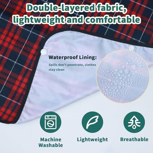 Bibs Reutilizables para Adultos Exmagous para Hombres - Paquete de 3, Protectores de Ropa con Capturador de Migajas, Impermeables y Lavables a - imagen 3