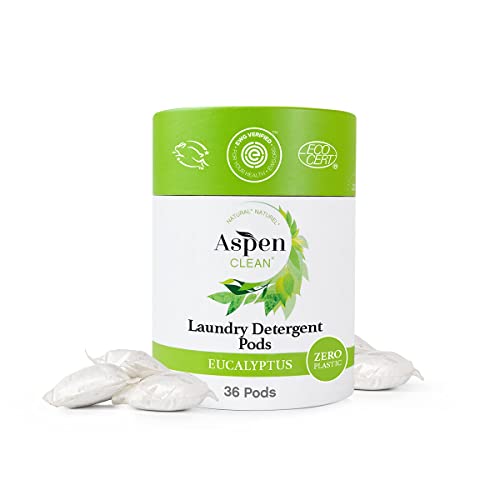 AspenClean | Cápsulas de Lavado | Eucalipto y Romero | Detergente Natural para Piel Sensible | Sin Plástico | No Tóxico | EWG Verificado - 36 Piezas - imagen 1