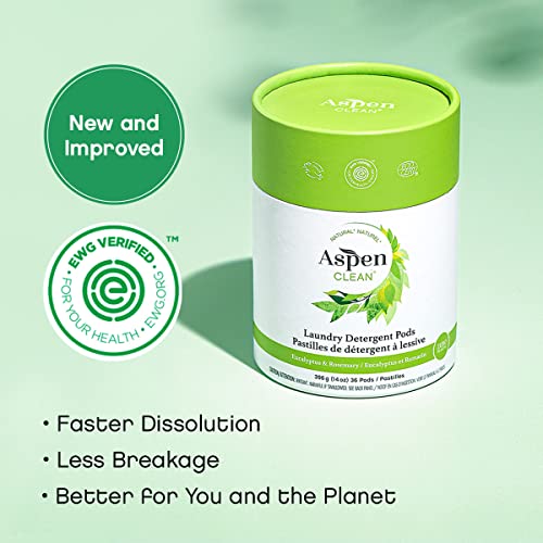 AspenClean | Cápsulas de Lavado | Eucalipto y Romero | Detergente Natural para Piel Sensible | Sin Plástico | No Tóxico | EWG Verificado - 36 Piezas - imagen 2
