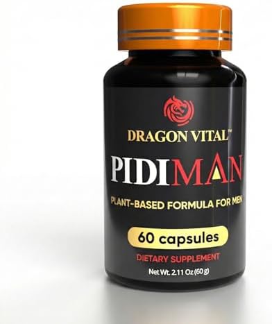 Suplemento de Rendimiento a Base de Plantas Dragon Vital PIDIMAN para Hombres, Mejora de Energía y Vitalidad, 60 Cápsulas, Suministro para 30 Días, - imagen 1