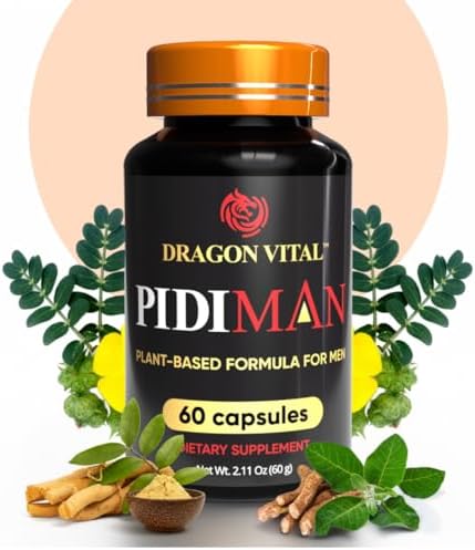 Suplemento de Rendimiento a Base de Plantas Dragon Vital PIDIMAN para Hombres, Mejora de Energía y Vitalidad, 60 Cápsulas, Suministro para 30 Días, - imagen 2