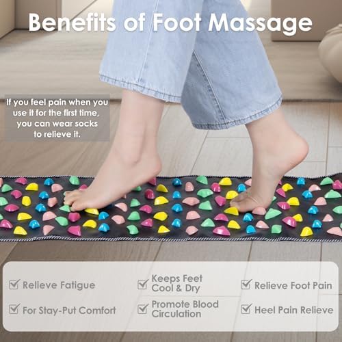 Tapete de Masaje para Pies Worive, Mat de Reflexología con Piedras para Acupresión, Ideal para Adultos Mayores, Estudiantes y Trabajadores de Oficina - imagen 4