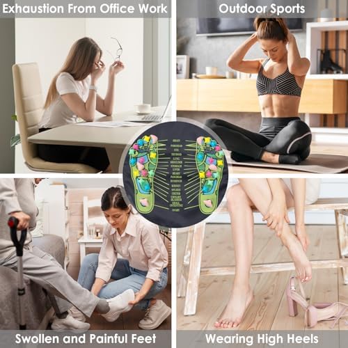 Tapete de Masaje para Pies Worive, Mat de Reflexología con Piedras para Acupresión, Ideal para Adultos Mayores, Estudiantes y Trabajadores de Oficina - imagen 7