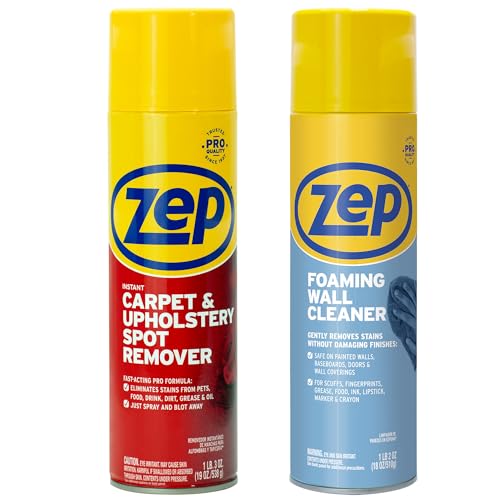 Removedor de Manchas Instantáneo para Alfombras y Tapicería Zep 19 oz y Limpiador Espumoso para Paredes Zep 18 oz – Sprays Profesionales para Manchas - imagen 4
