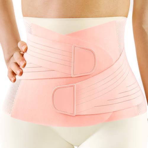 FREETOO Faja Postparto para Mujeres, Soporte Abdominal Post Cirugía, Faja C para Parto Natural, Ajustable, Tamaño L, Color Rosa - imagen 1