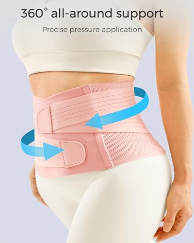 FREETOO Faja Postparto para Mujeres, Soporte Abdominal Post Cirugía, Faja C para Parto Natural, Ajustable, Tamaño L, Color Rosa - imagen 2